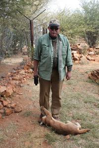 Eric getting bitten by a caracal